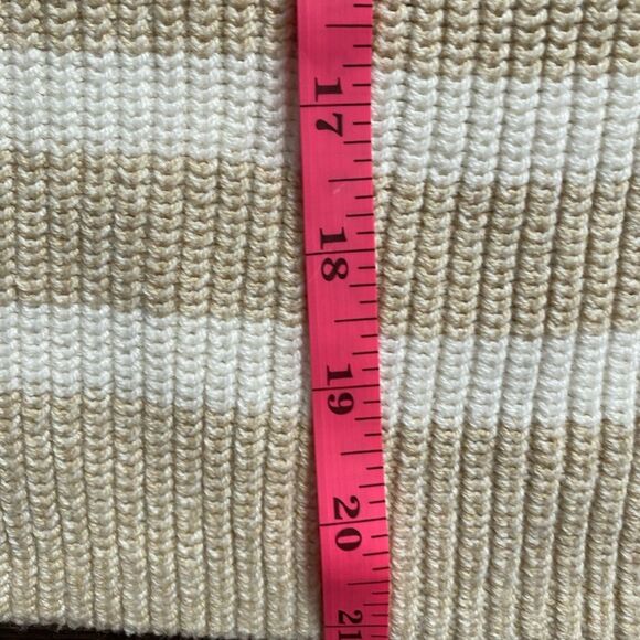 LOFT V-Neck Sweater with Lace-Up Detail collared pullover sz XS neutral EUC - Picture 13 of 13